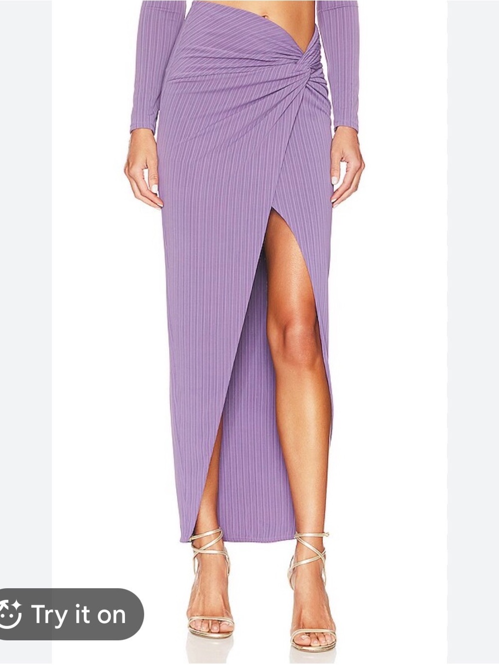 h:ours Revolve Camila Midi Skirt S Purple Asymmetrical Beach Vacation Party